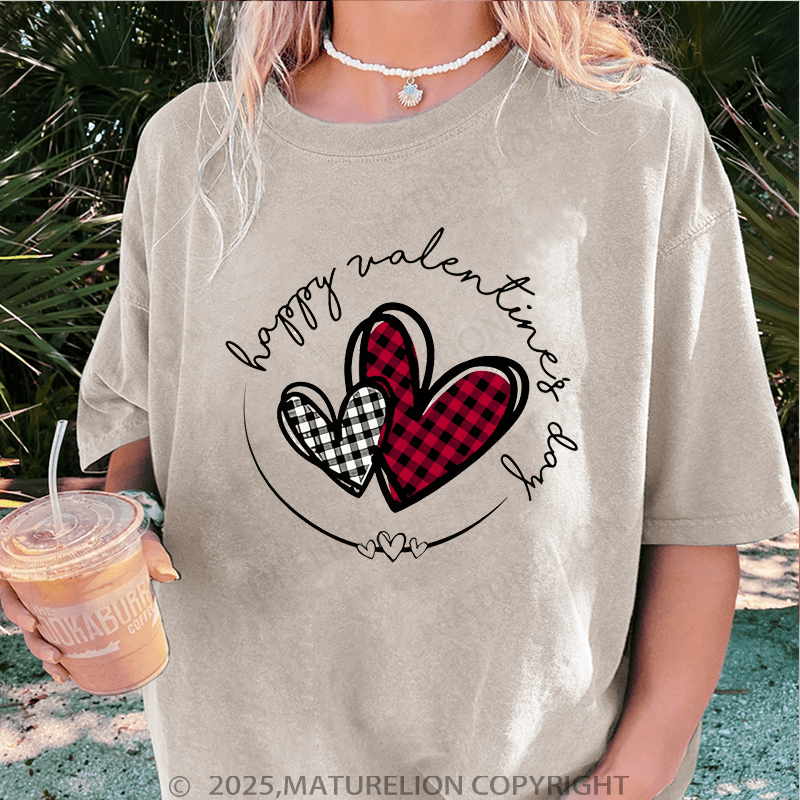 Maturelion Valentine T-Shirt Happy Valentine Women T-Shirt