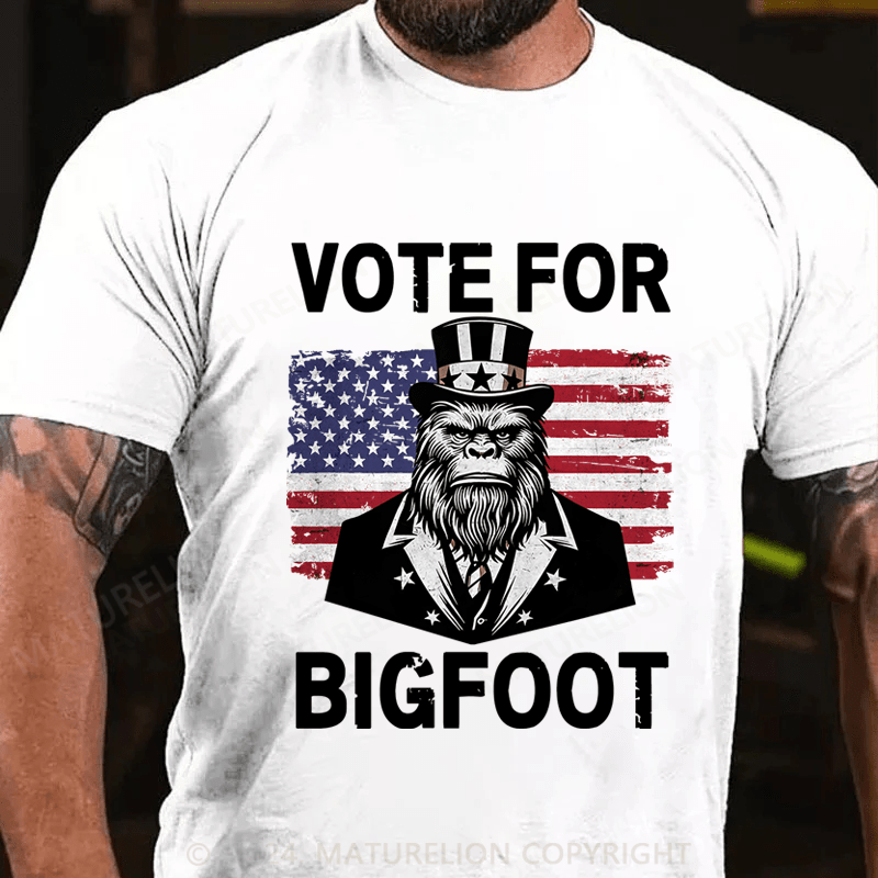 Maturelion Vote For Bigfoot Cotton T-Shirt