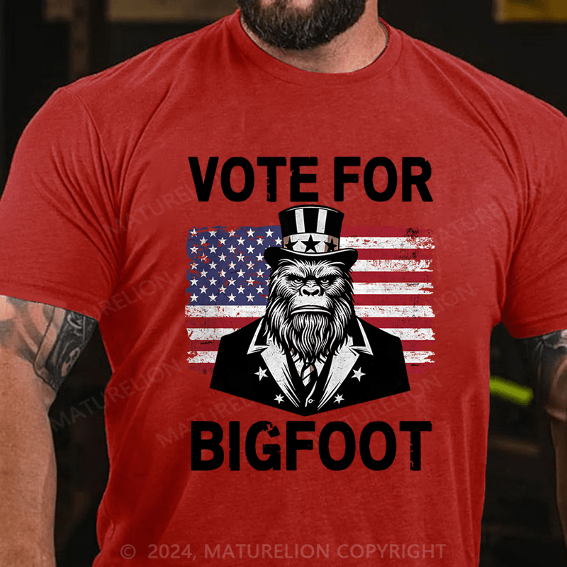 Maturelion Vote For Bigfoot Cotton T-Shirt