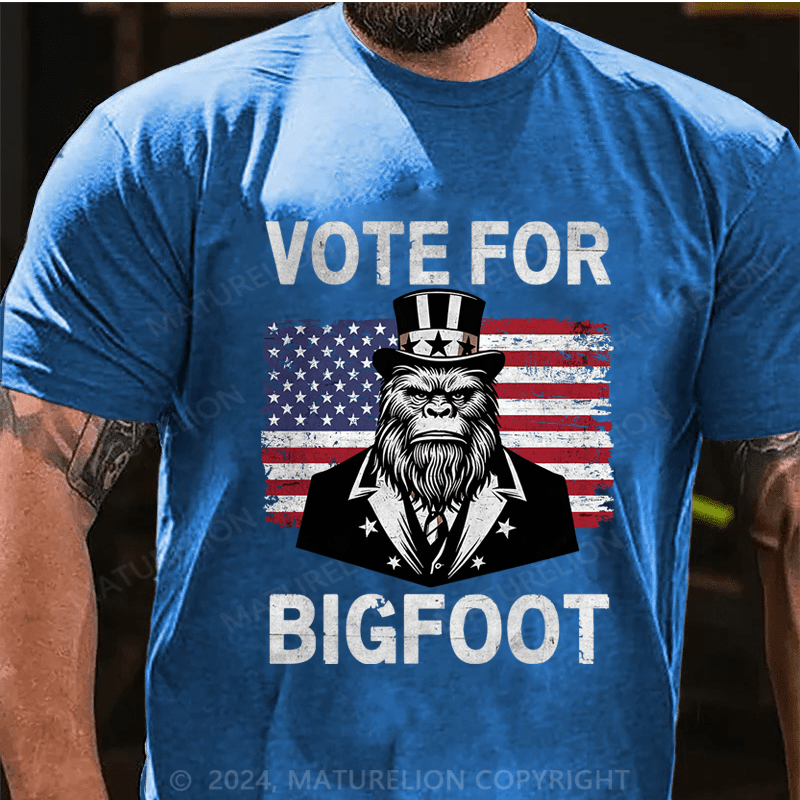 Maturelion Vote For Bigfoot Cotton T-Shirt