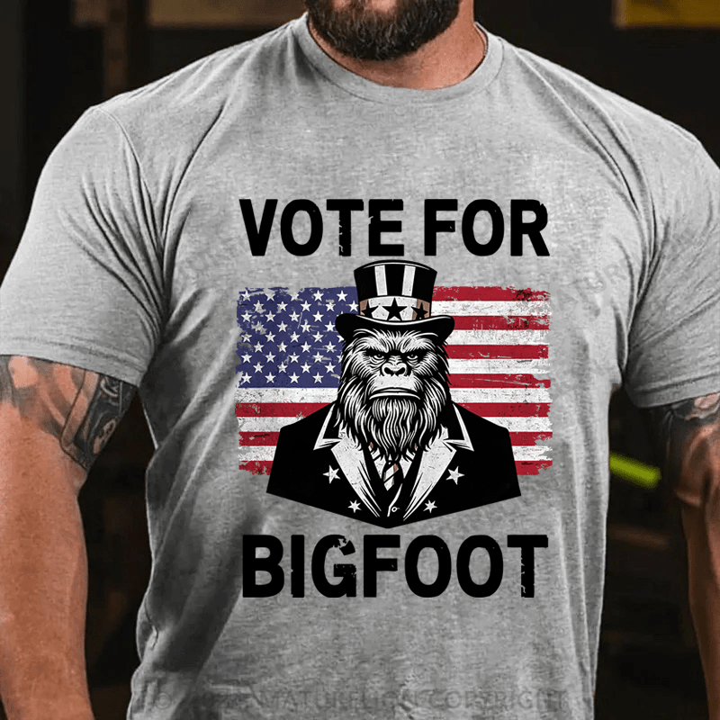 Maturelion Vote For Bigfoot Cotton T-Shirt