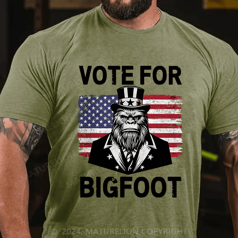 Maturelion Vote For Bigfoot Cotton T-Shirt