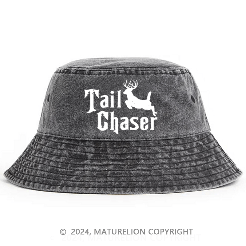 Matureolion Tail Chaser Funny Hunting Bucket Hat