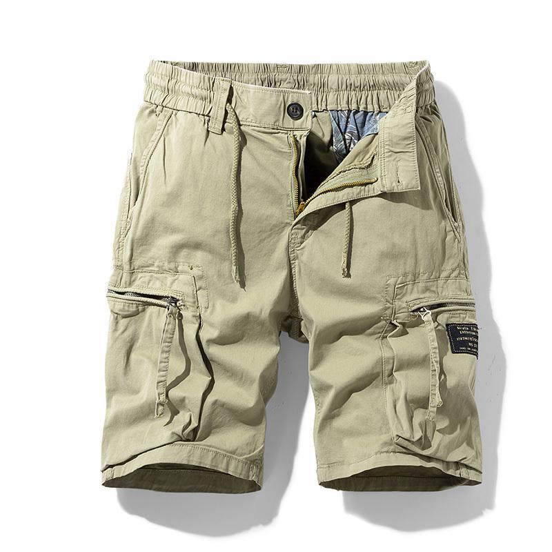 Maturelion Men's Multi-Pocket Cotton Summer Shorts