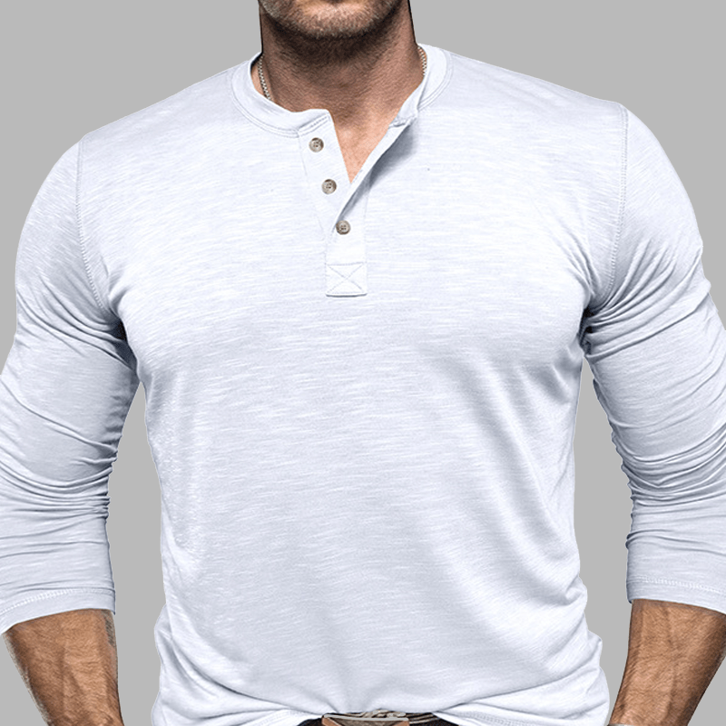 Maturelion Classical Essential long sleeved Henley Shirt