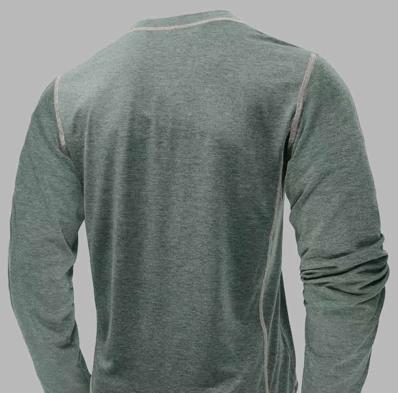 Maturelion Vintage Long Sleeved Henley Shirt