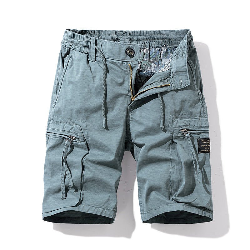 Maturelion Men's Multi-Pocket Cotton Summer Shorts