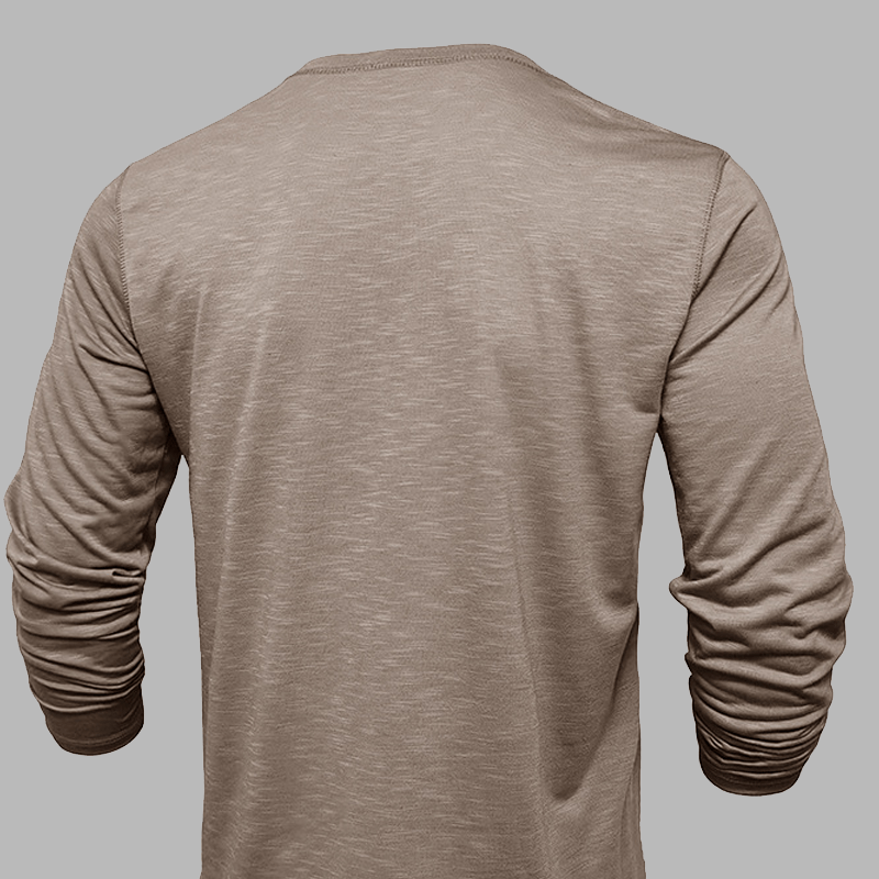 Maturelion Classical Essential long sleeved Henley Shirt