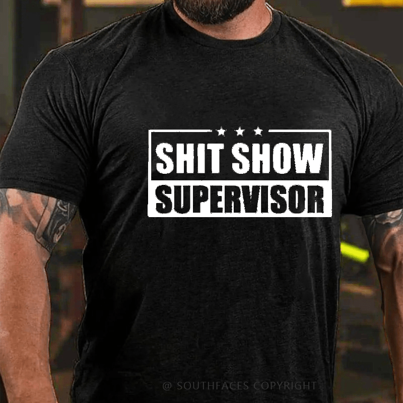 Maturelion  Shit Show Supervisor Funny Design Print T-shirt