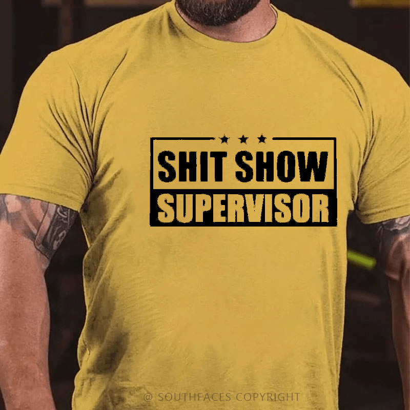 Maturelion  Shit Show Supervisor Funny Design Print T-shirt