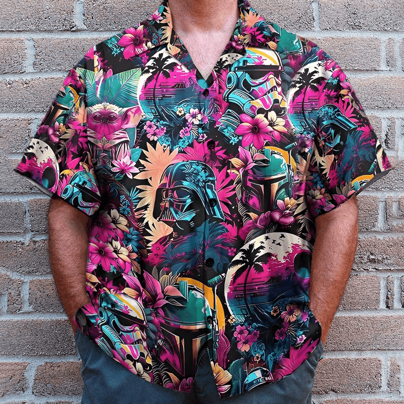 Maturelion Star Wars Synthwave Darth Vader Hawaiian Shirt