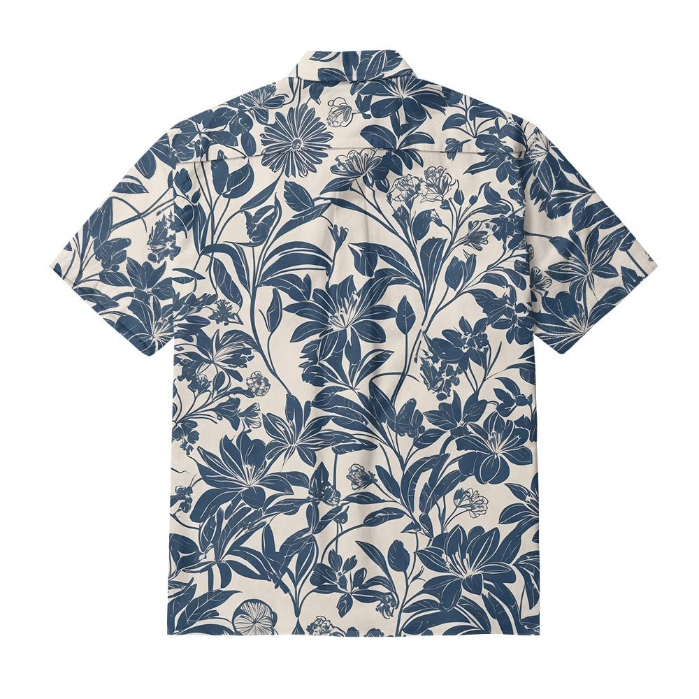 Maturelion Printed Floral Printed Cotton Casual Hawaiian Shirt