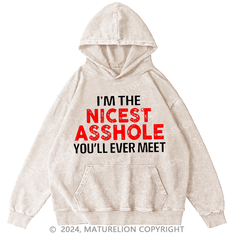 Maturelion Men's Hoodie I'm The Nicest Asshole You'll Ever Meet Men Hoodie