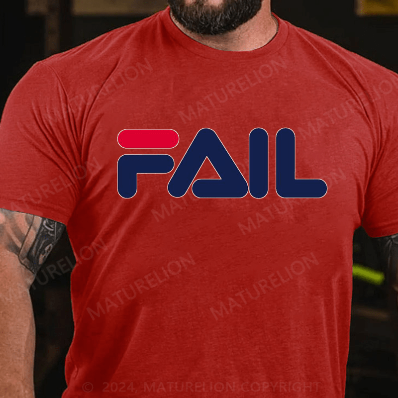 Maturelion Fila Fail T Shirt Funny 90's Parody Size Large