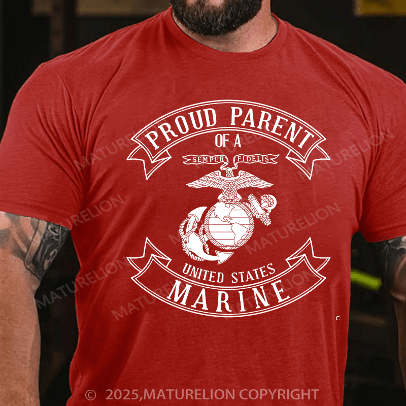 Maturelion Men's T-shirt USMC Proud Mom & Dad T-shirt