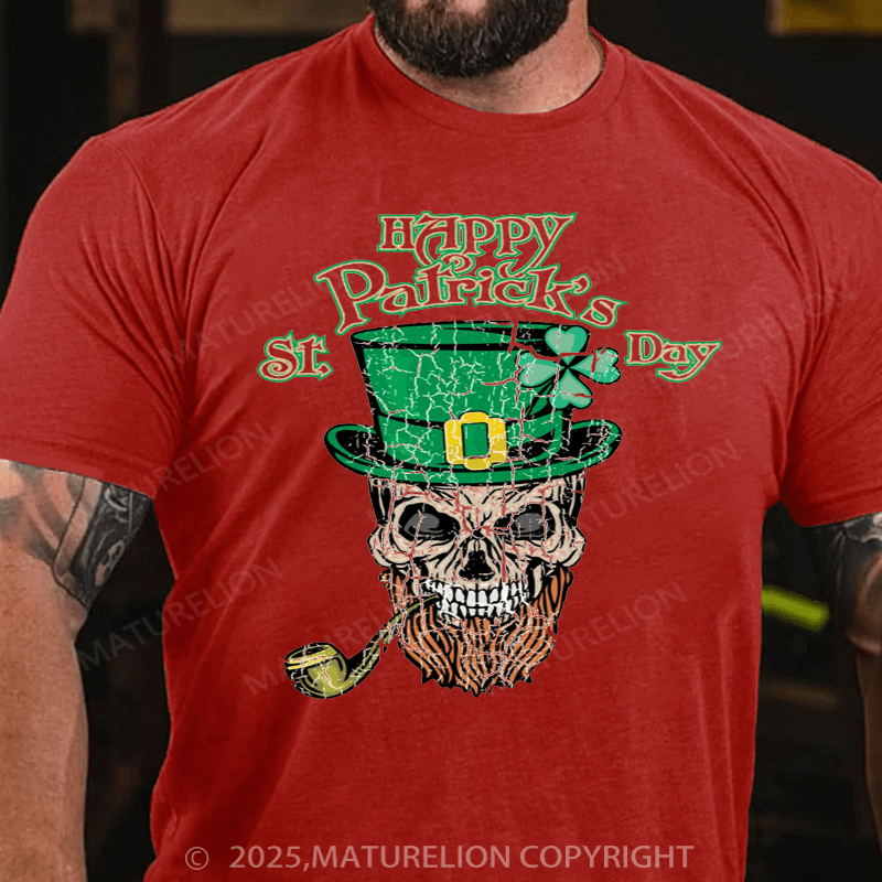 Maturelion St Patrick's T-shirt Awesome Happy St Patrick's Day Shirt With A Vintage Skull T-Shirt