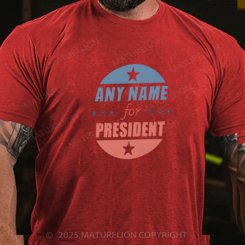 Maturelion Men¡®s T-shirt Personalized Name President T-Shirt  Cotton T-shirt