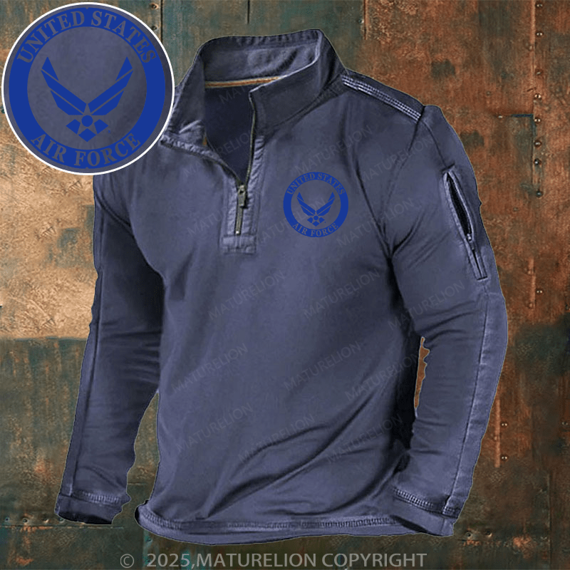 Maturelion Men's Henley Shirt U.S. Air Force Henley Shirt