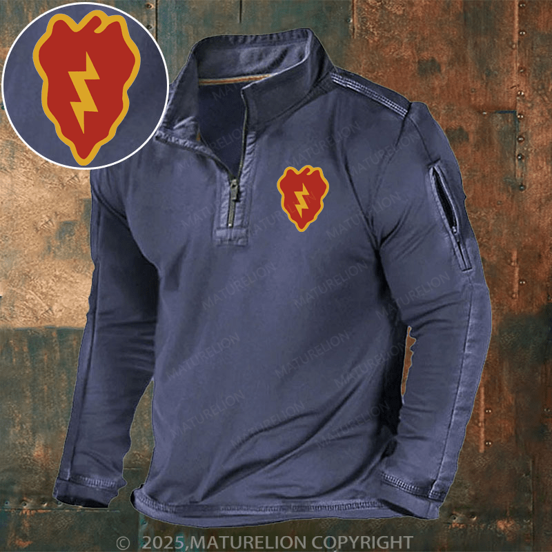 Maturelion Men's Henley Shirt US Army 25th Infantry "Tropic Lightning" Patch Henley Shirt