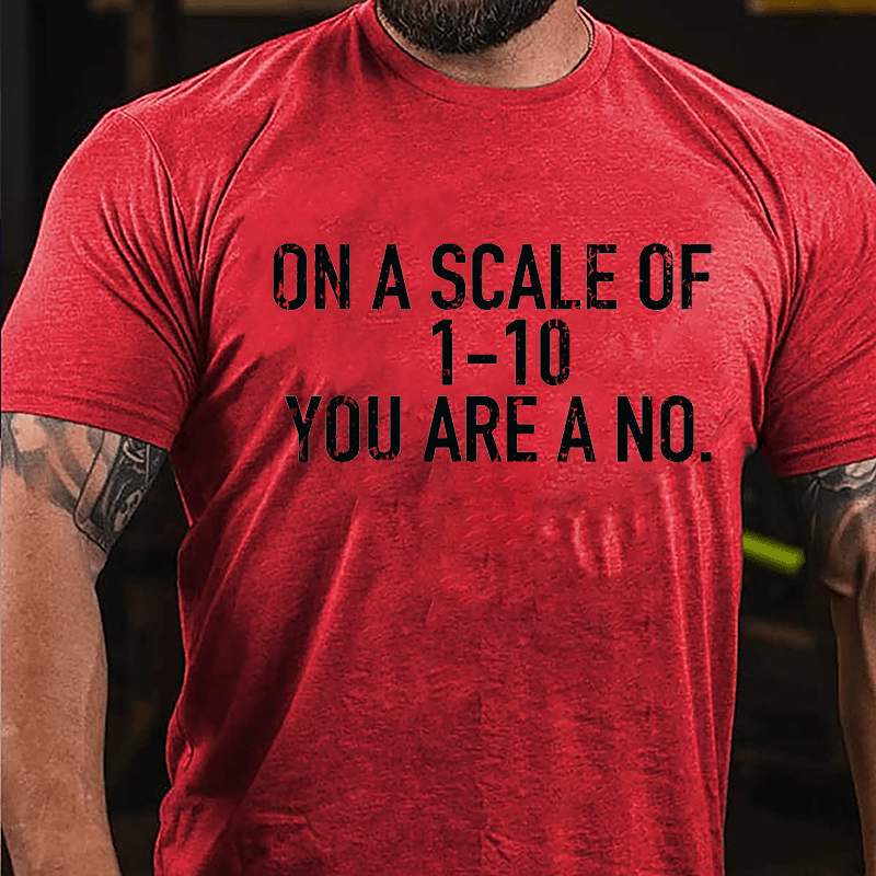 On A Scale Of 1-10 You Are A No. Sarcastic Funny Cotton T-shirt