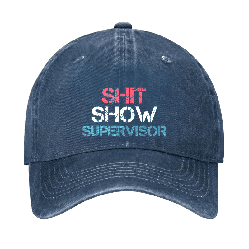 Shit Show Supervisor Funny Text Letters Adjustable Cap