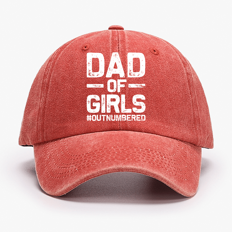 Dad Of Girls Outnumbered Funny Father Gift Cap