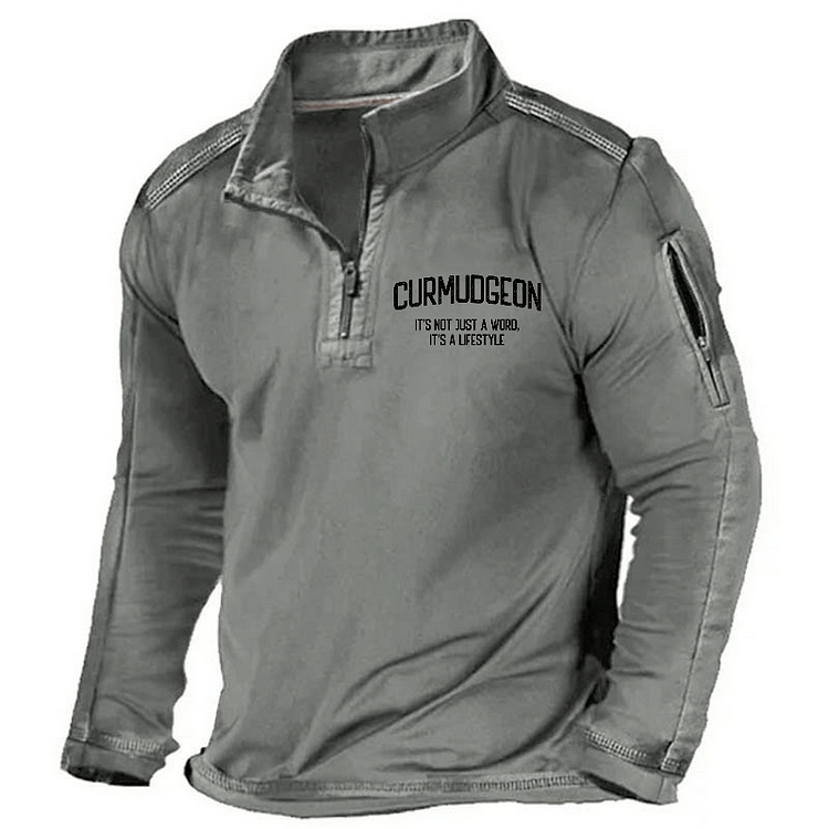 Maturelion Men's Henley Shirt Curmudgeon It's Not Just A Word, It's A Lifestyle Henley Shirt