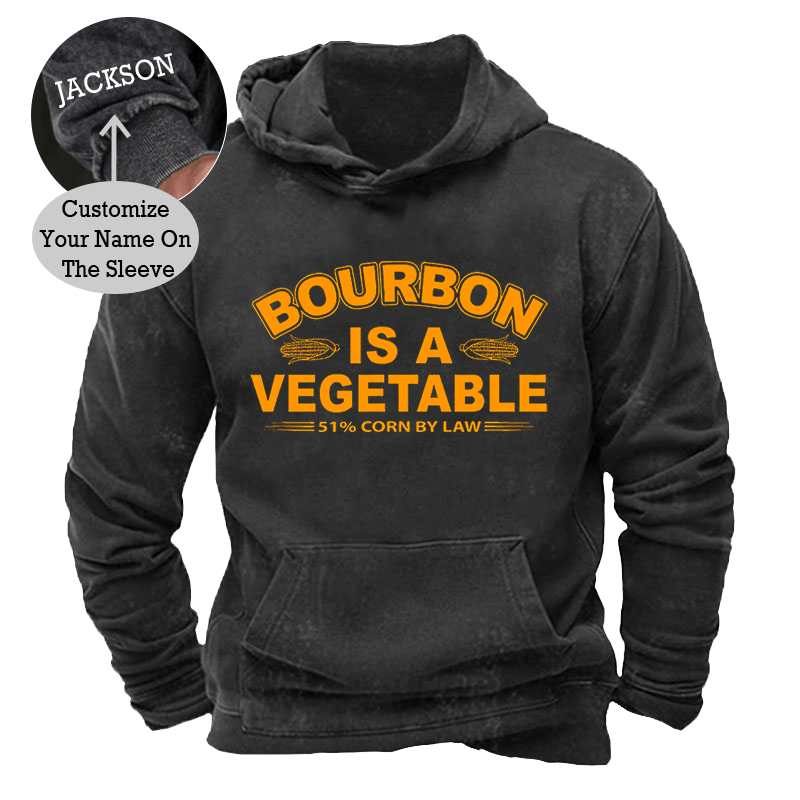 Matuerlion Men's Bourbon Is A Vegetable 51% Corn By Law Washed Hoodies