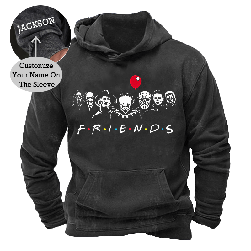 Maturelion Men's Hoodie Halloween Horror Friends Hoodie