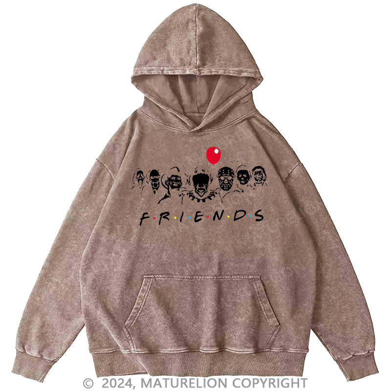 Maturelion Men's Hoodie Halloween Horror Friends Hoodie