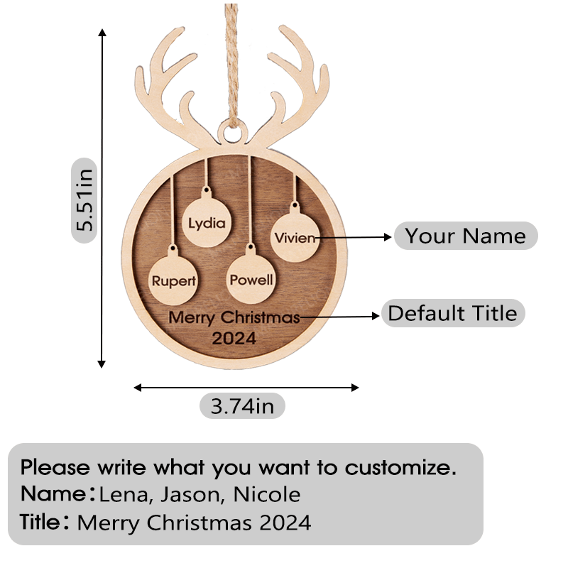 Maturelion 2024 Wooden Family Christmas Ornament|Custom Family Ornament