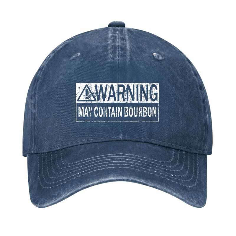 Warning May Contain Bourbon Funny Drinking Cap