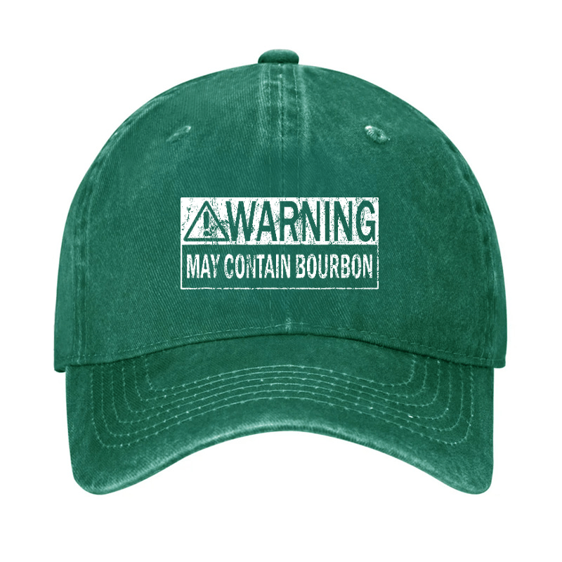 Warning May Contain Bourbon Funny Drinking Cap