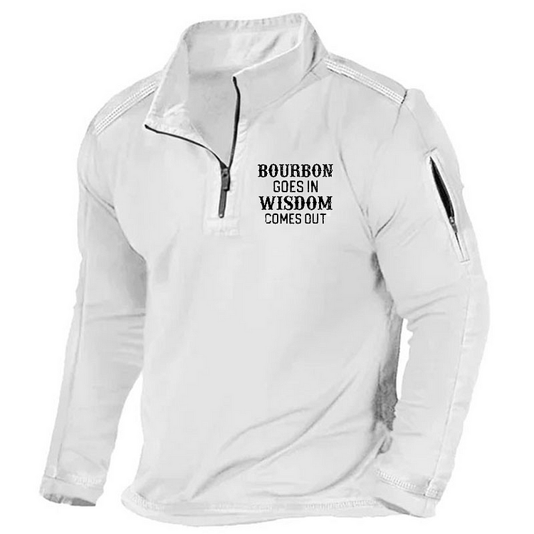 Maturelion Men's Henley Shirt Bourbon Goes In Wisdom Comes Out Henley Shirt