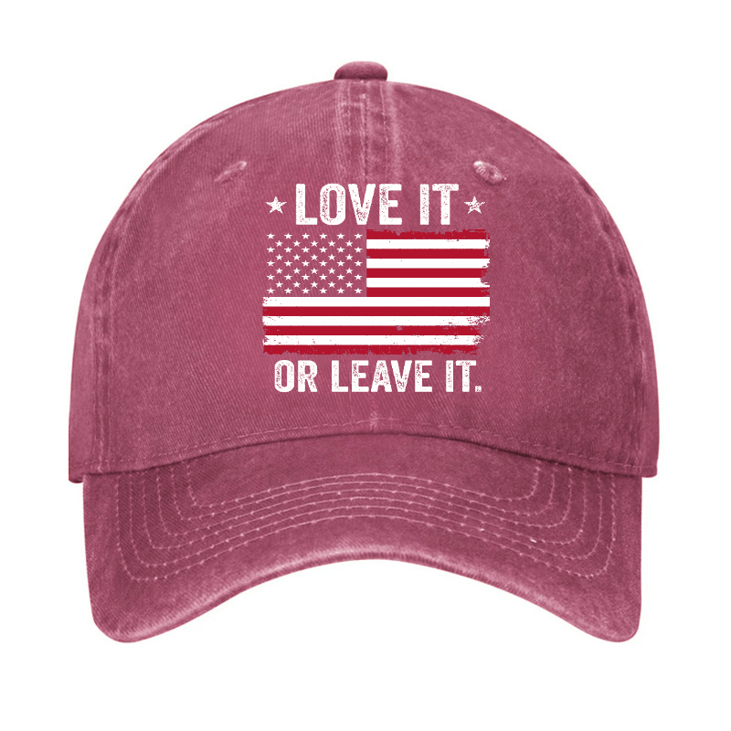 Men'S Love It Or Leave It USA Flag Cap