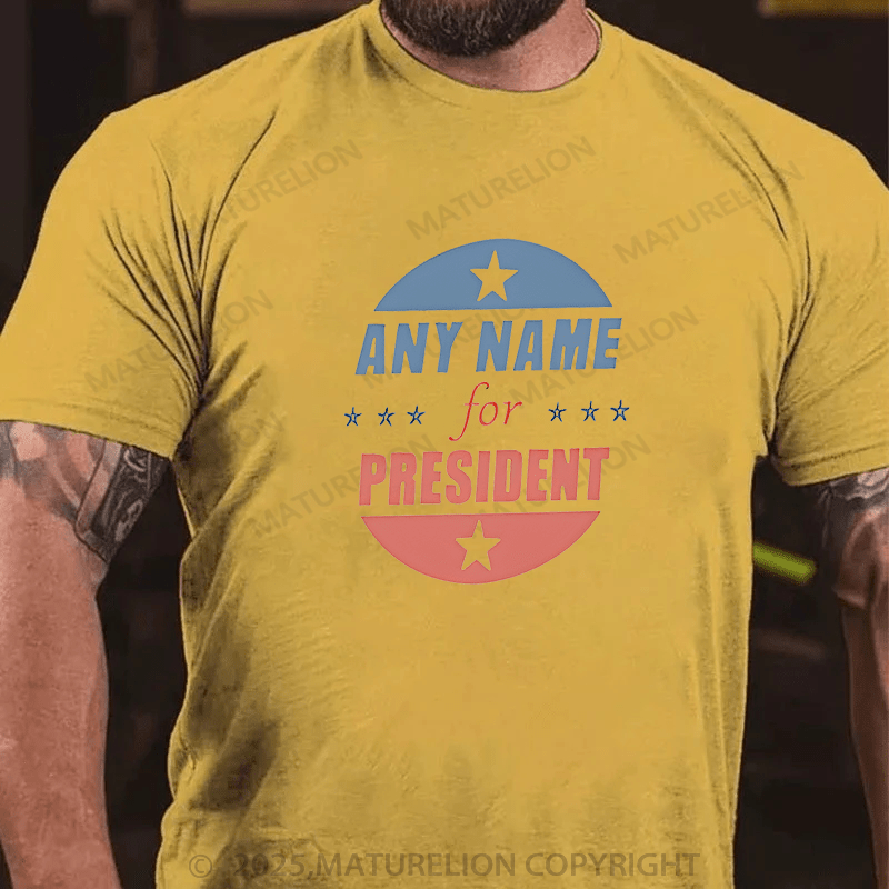 Maturelion Men¡®s T-shirt Personalized Name President T-Shirt  Cotton T-shirt