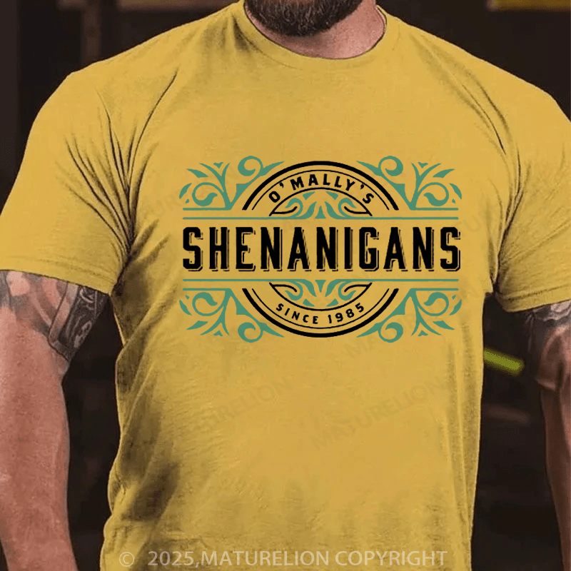 Maturelion St Patrick's T-shirt Men's Personalized Irish Shirt Family Name Custom Shenanigans Shirt