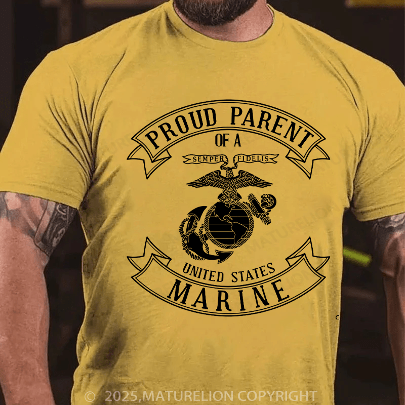 Maturelion Men's T-shirt USMC Proud Mom & Dad T-shirt