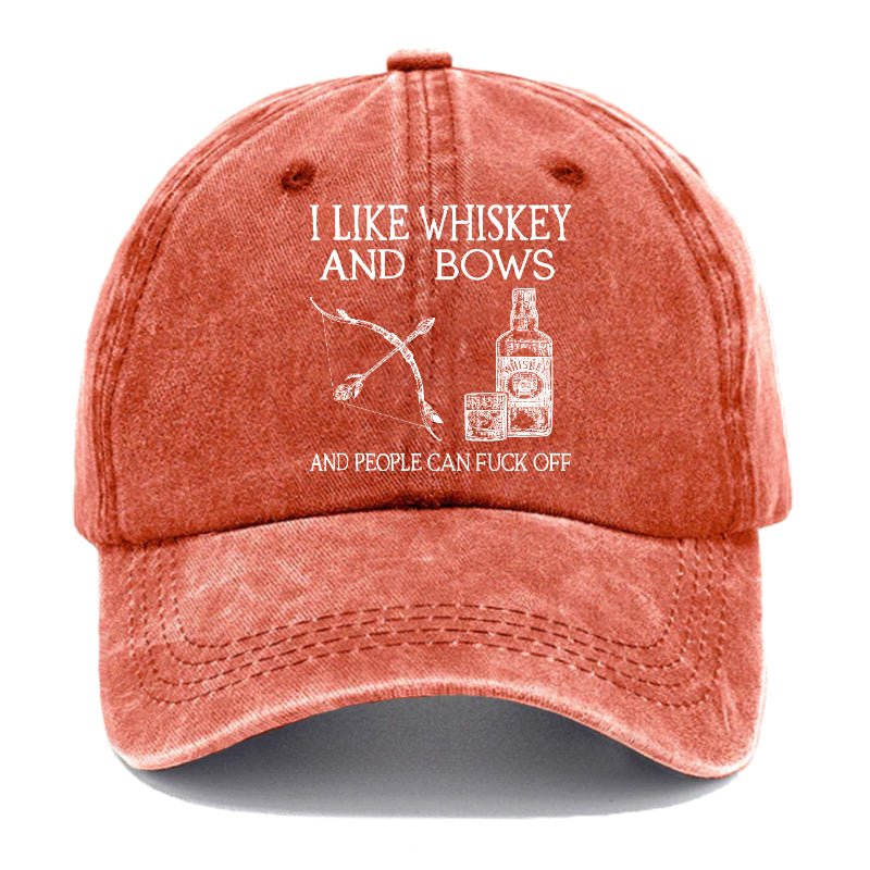 I Like Whiskey And Bows And People Can Fuck Off Custom Cap