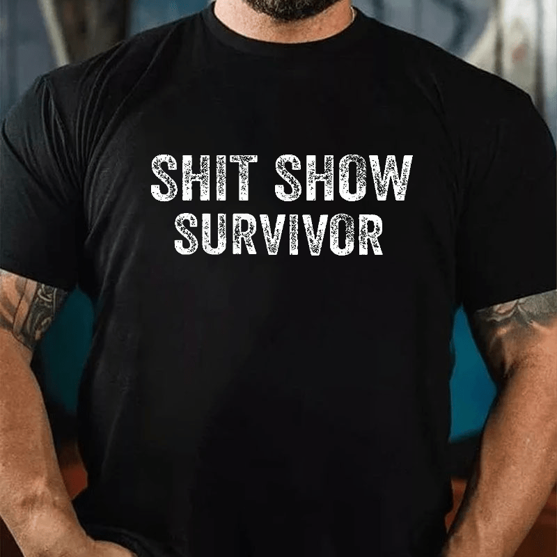 Sh*t Show Survivor Print Cotton T-shirt