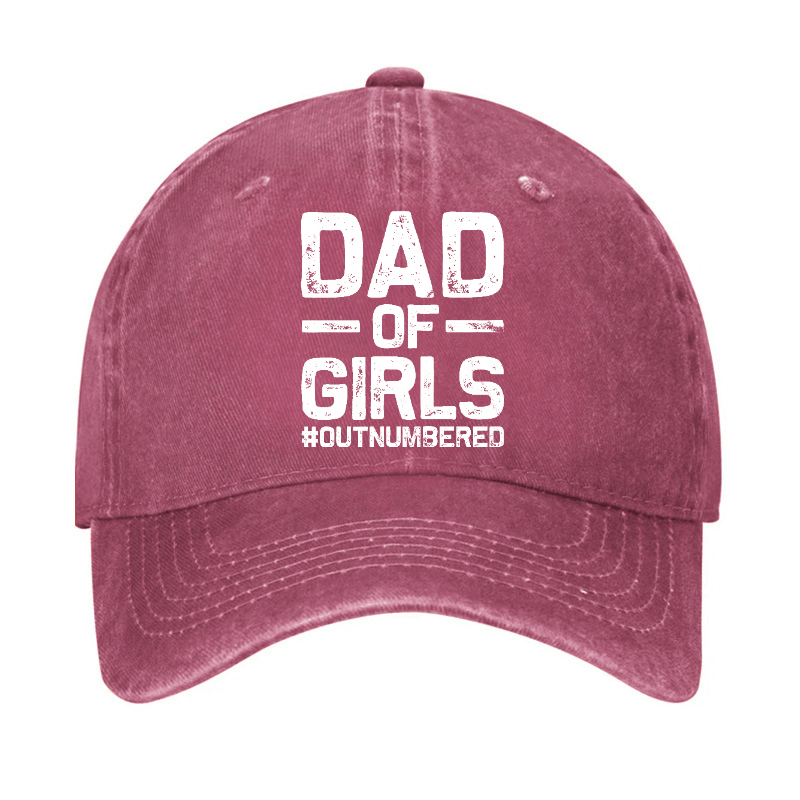 Dad Of Girls Outnumbered Funny Father Gift Cap