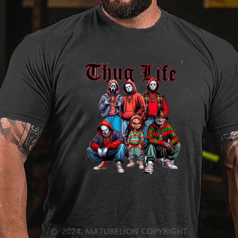 Maturelion Thug Life Horror Movie Characters Shirt