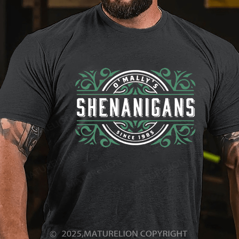 Maturelion St Patrick's T-shirt Men's Personalized Irish Shirt Family Name Custom Shenanigans Shirt