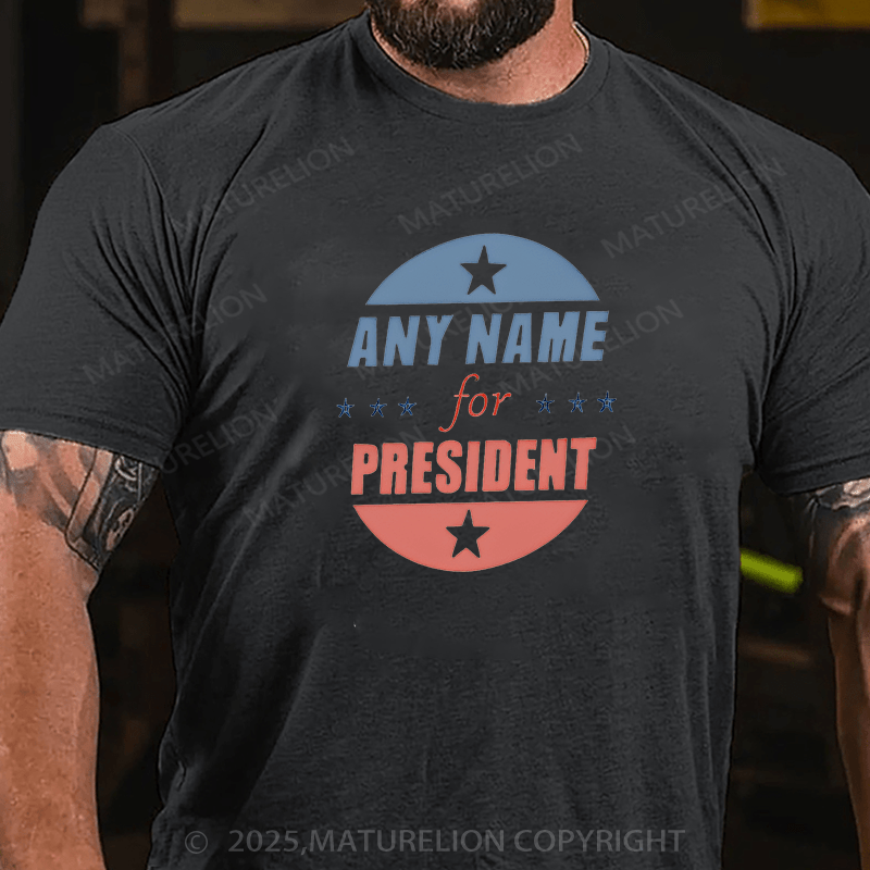 Maturelion Men¡®s T-shirt Personalized Name President T-Shirt  Cotton T-shirt