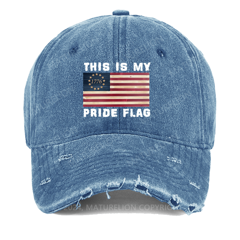 Maturelion This Is My Pride Flag USA American Washed Vintage Cap