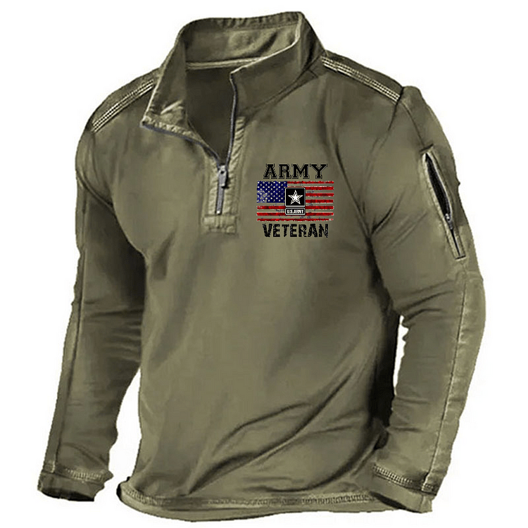 Maturelion Men's Henley Shirt Army U.S.Army Veteran Henley Shirt