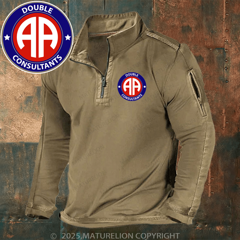 Maturelion Men's Henley Shirt US Army 82nd Airborne "AA" Patch Henley Shirt