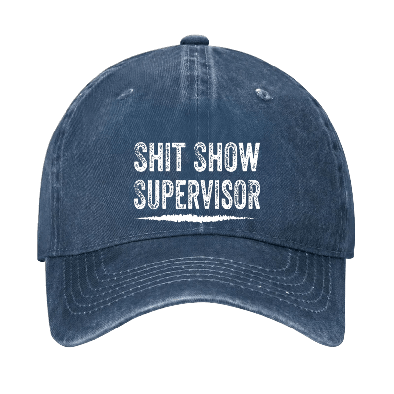 Shit Show Supervisor Funny Text Letters Adjustable Cap