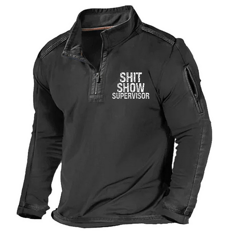 Maturelion Men's Henley Shirt Shit Show Supervisor Henley Shirt