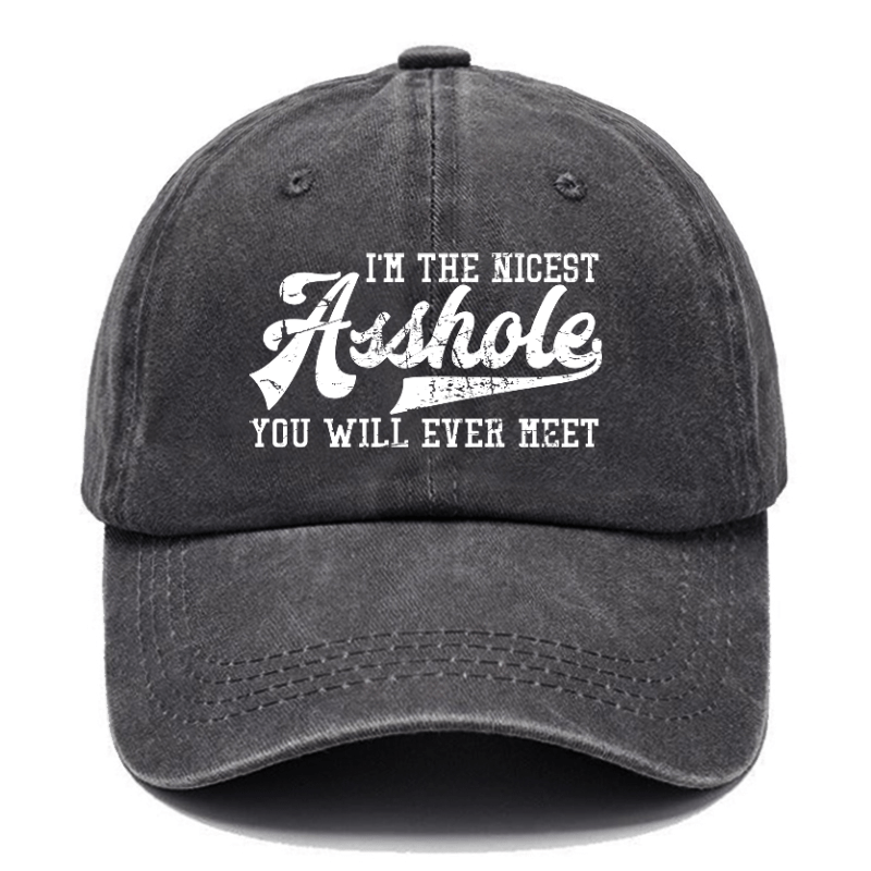 I'm The Nicest Asshole You'll Ever Meet Funny Sarcastic Cap